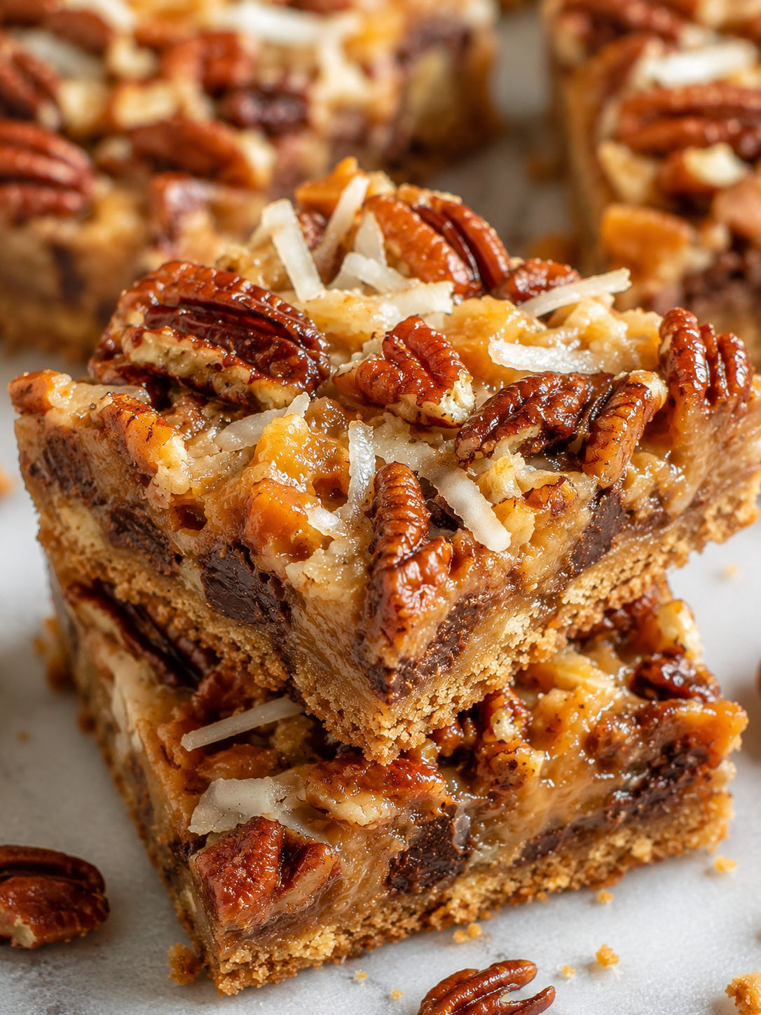 Pumpkin Magic Bars, plated and served
