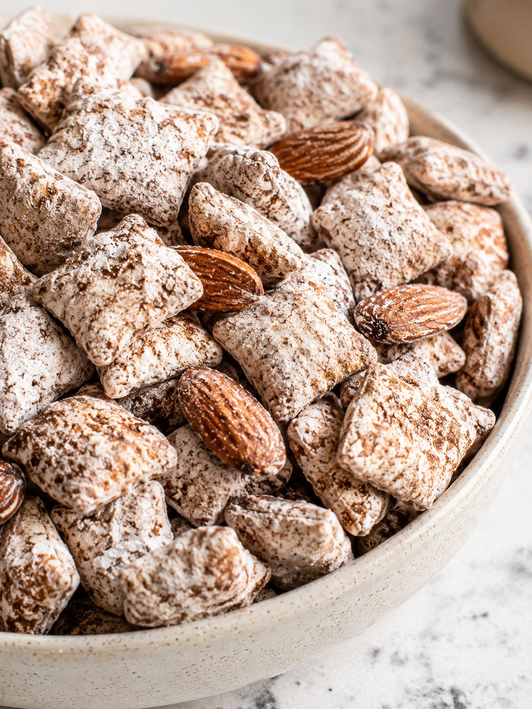 Pumpkin Spice Puppy Chow, plated and served