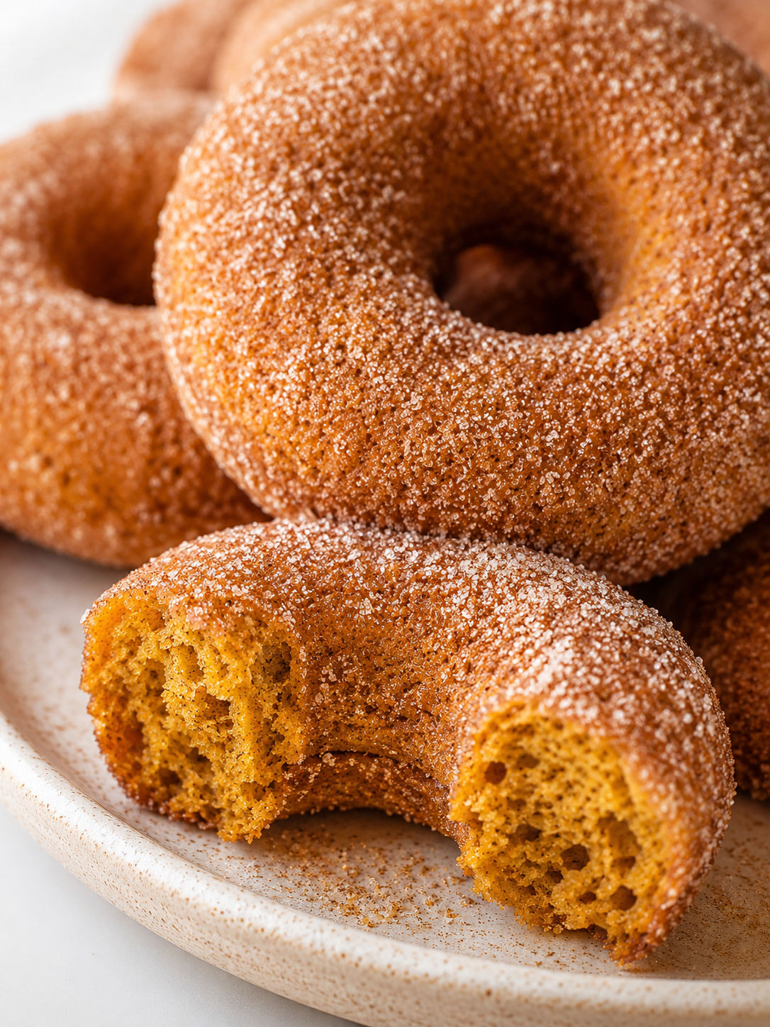 Quick Pumpkin Spice Cake Mix Donuts, plated and served