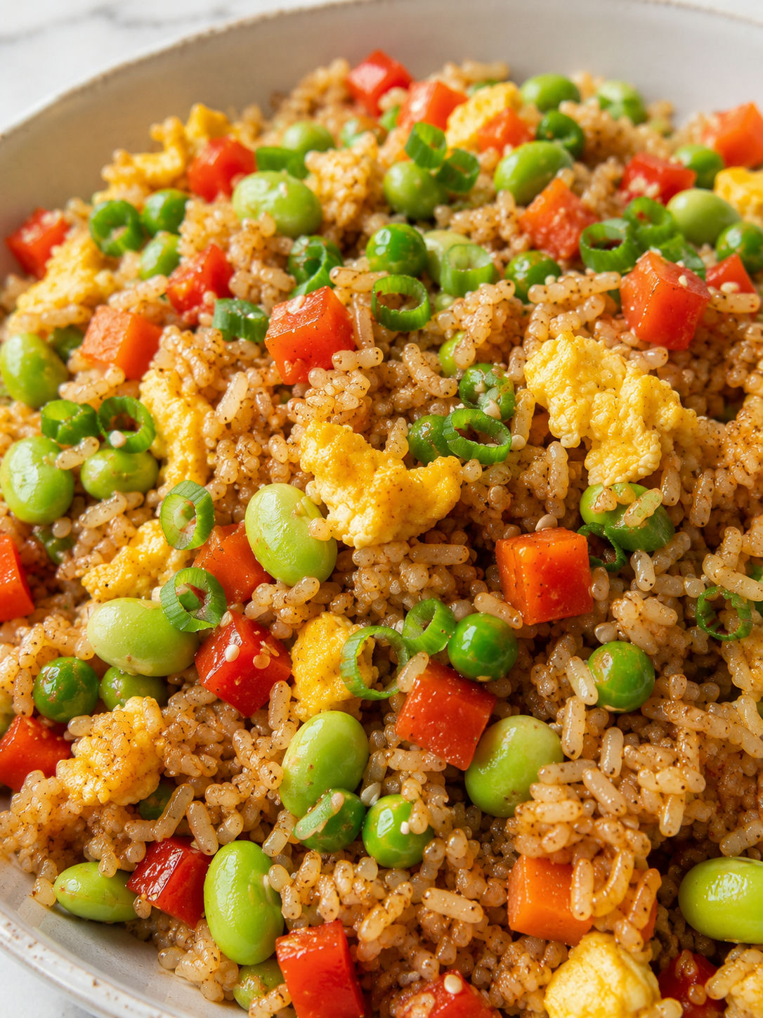 Quick and Healthy Fried Rice, plated and served