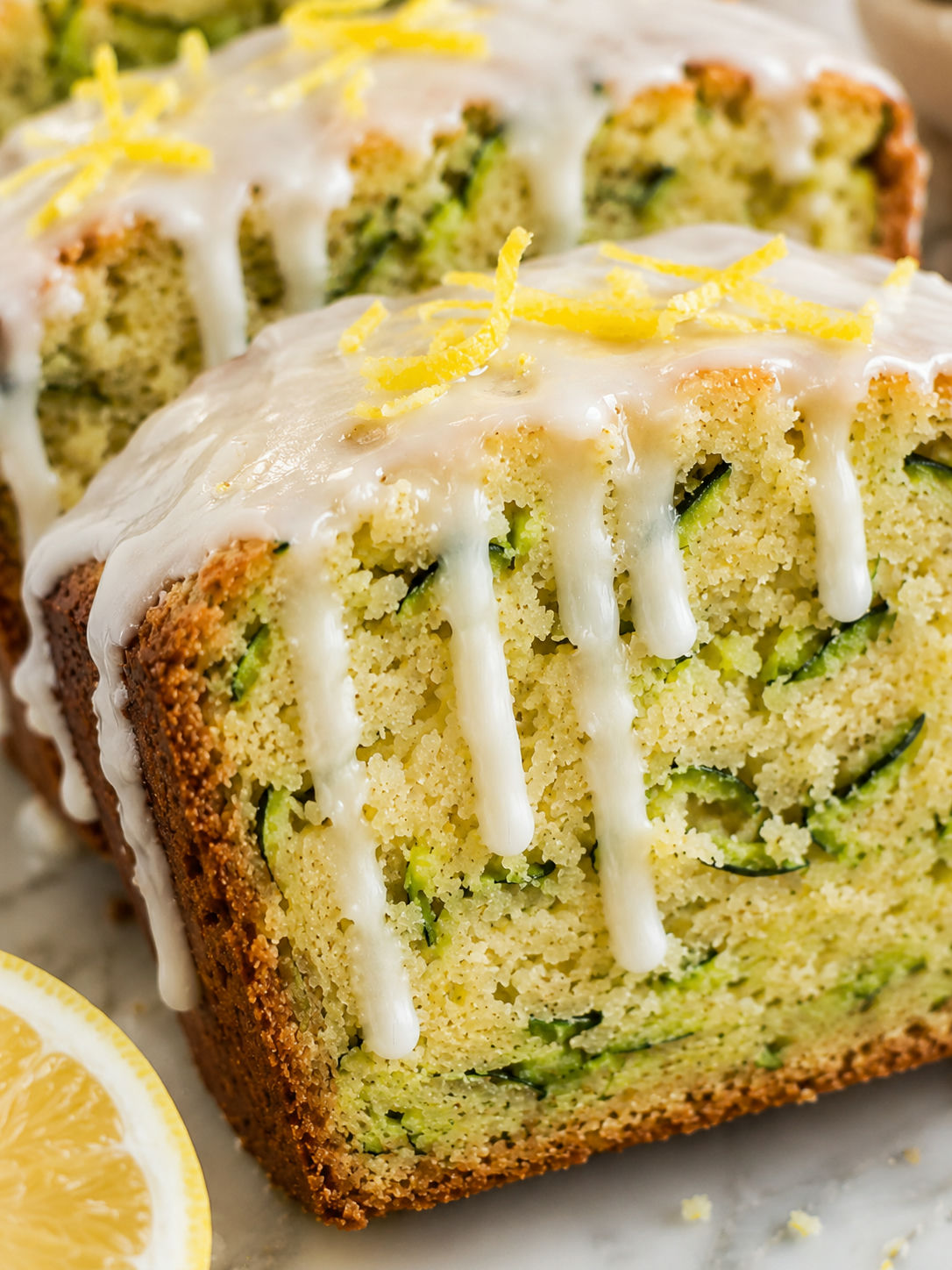 Refreshing Lemon Zucchini Heaven Bread, plated and served