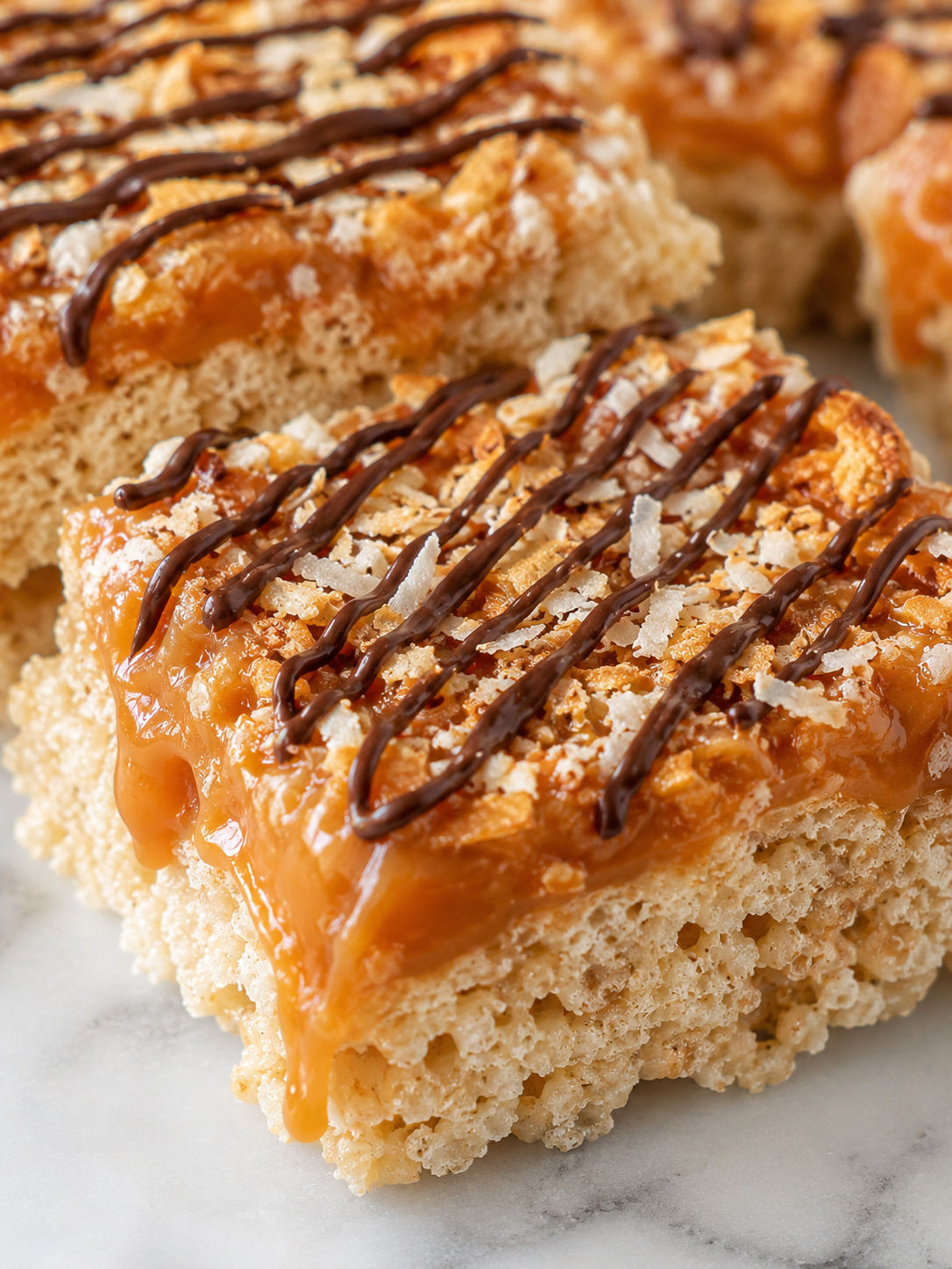 Samoa Rice Krispies, plated and served