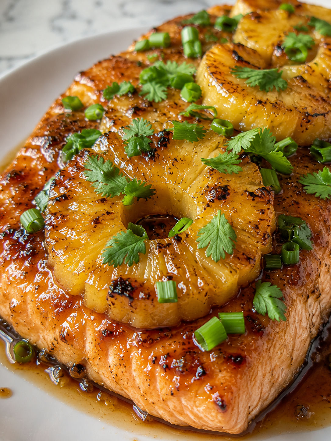 Savor The Unforgettable Honey Pineapple Salmon Tonight, plated and served
