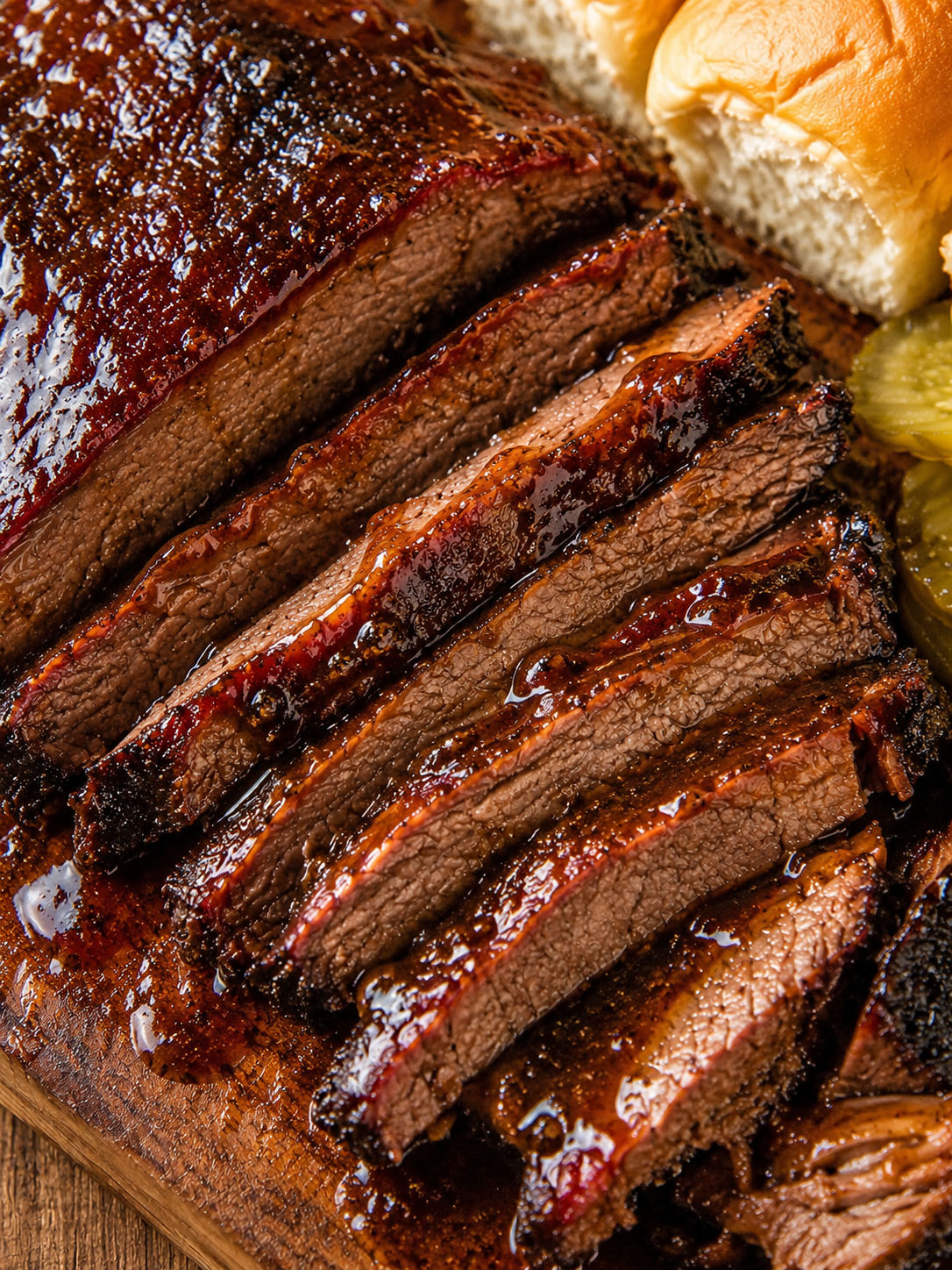 Slow Cooker Beef Brisket With BBQ Sauce, plated and served