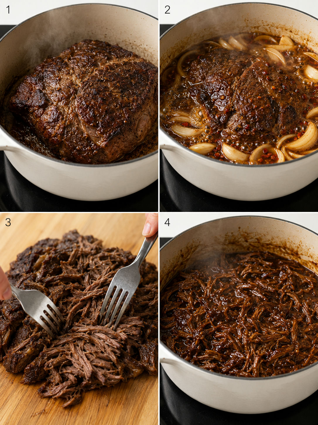 Four steps for making spicy ginger ale shredded beef