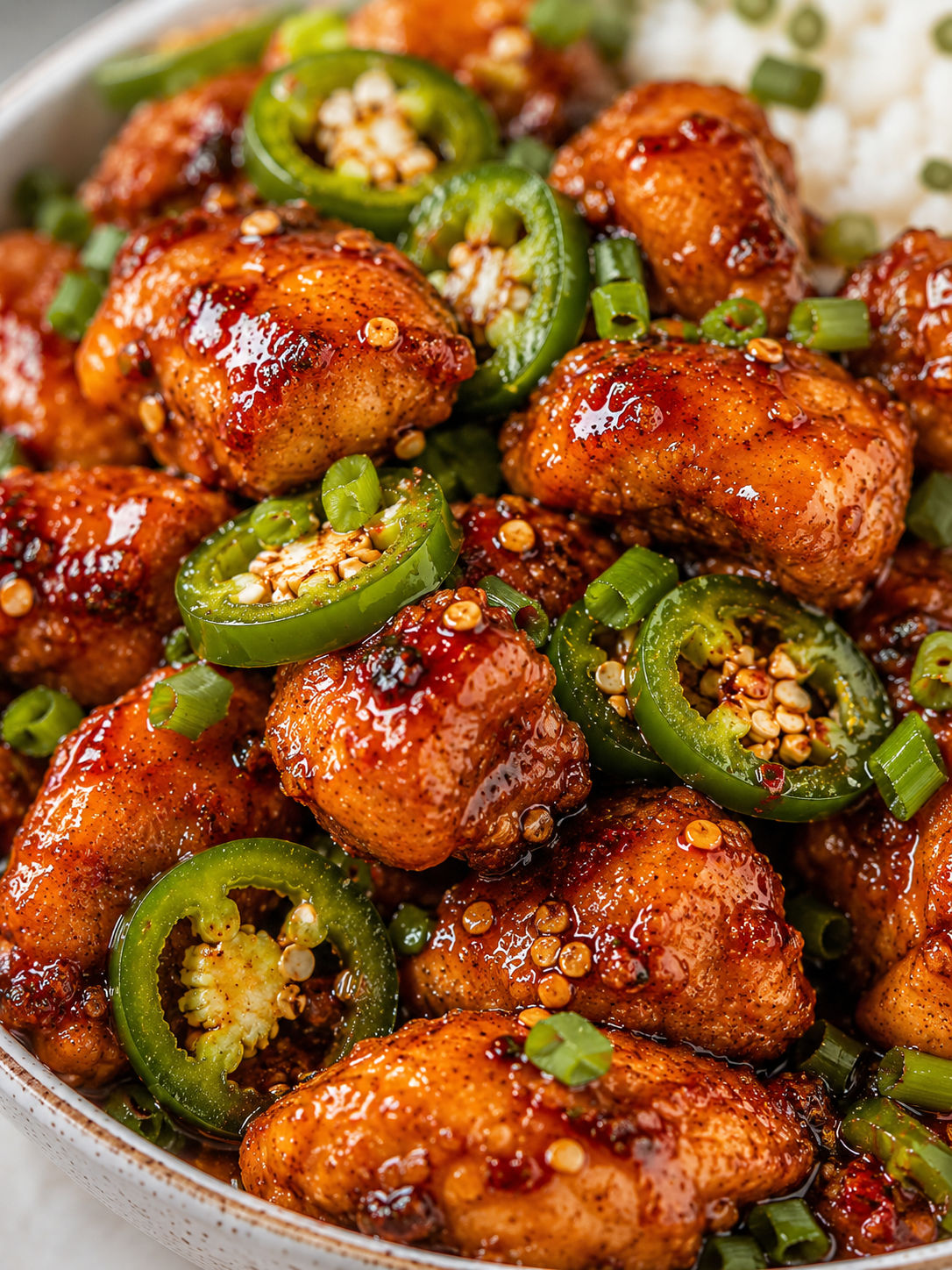 Spicy Jalapeno Chicken, plated and served