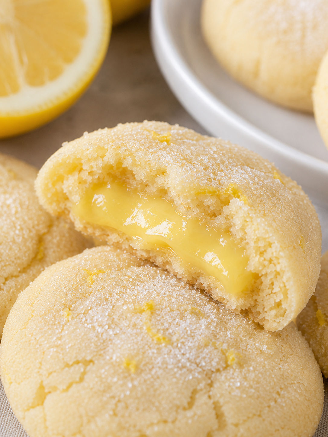 Stuffed Lemon Cookies, plated and served