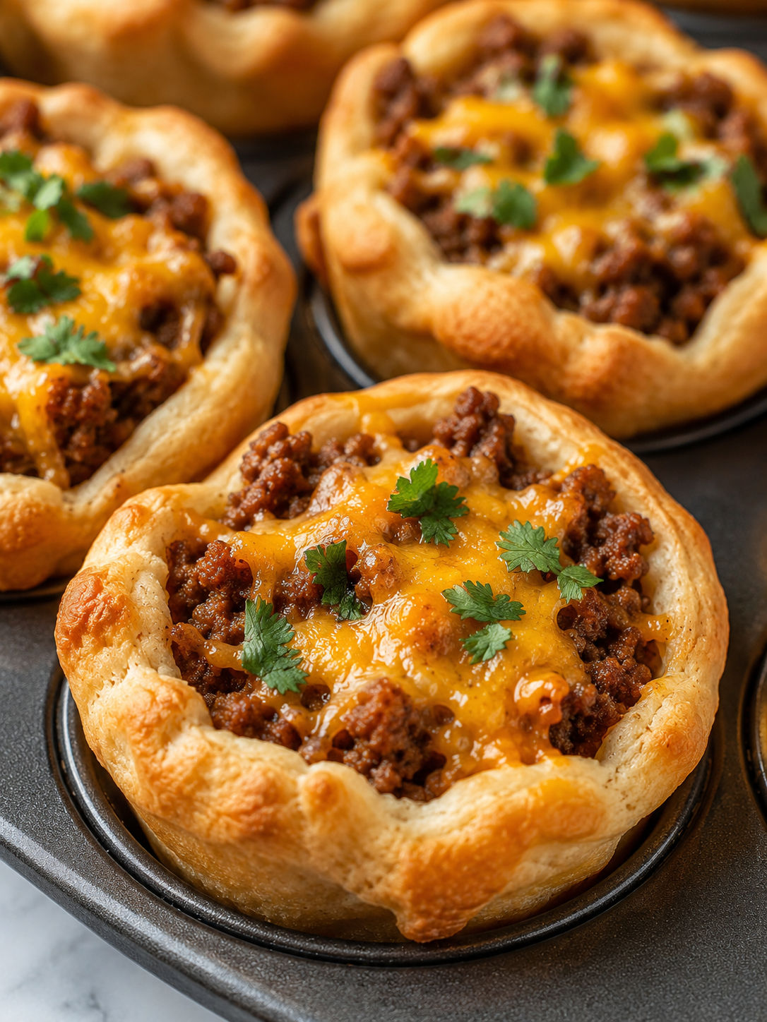 Taco Biscuit Cups, plated and served
