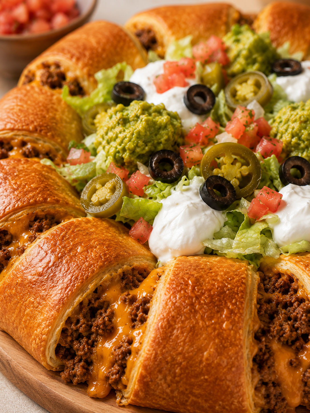 Taco Ring, plated and served