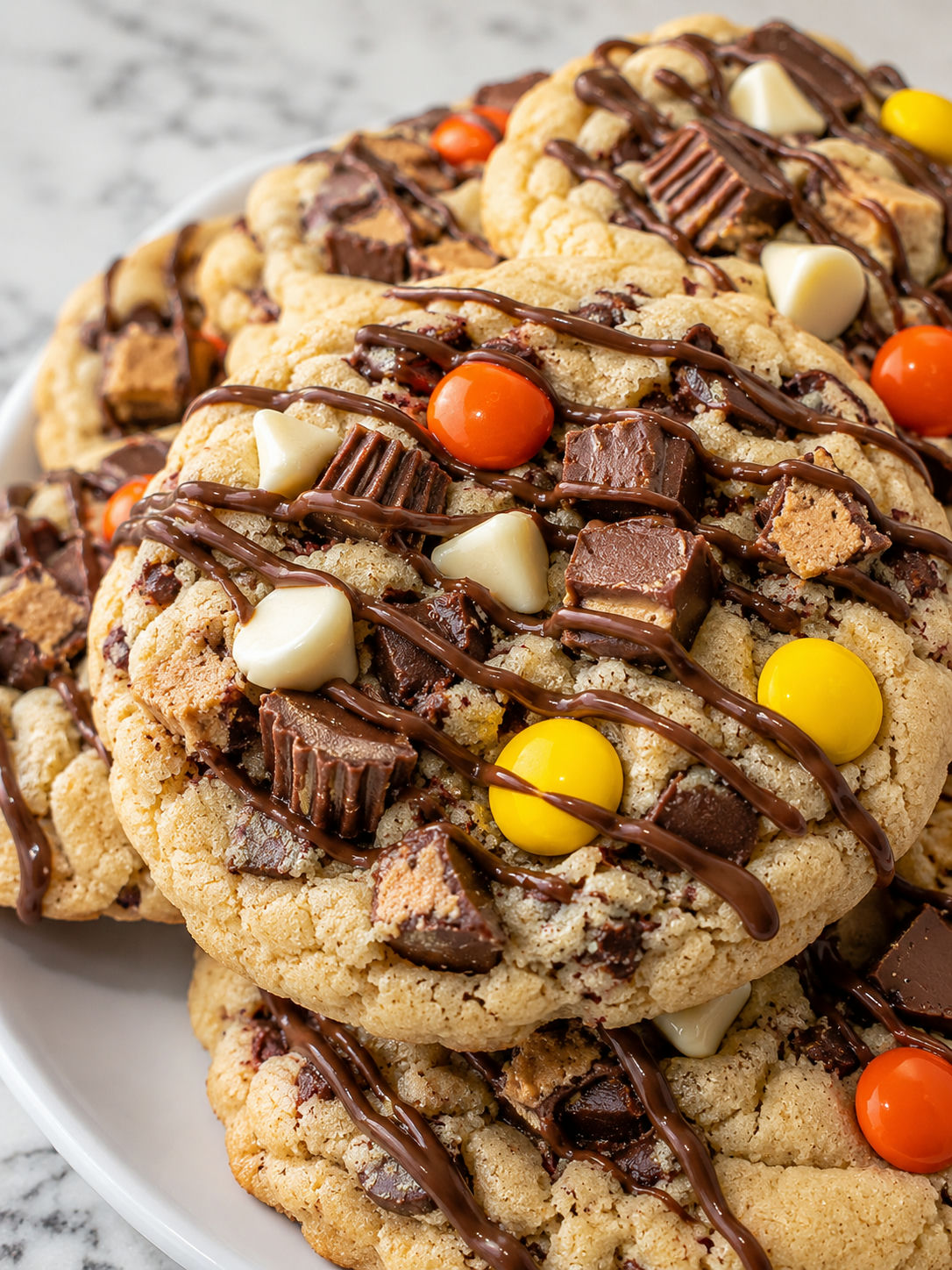 Ultimate Reese’s Cheesecake Cookie Delight, plated and served