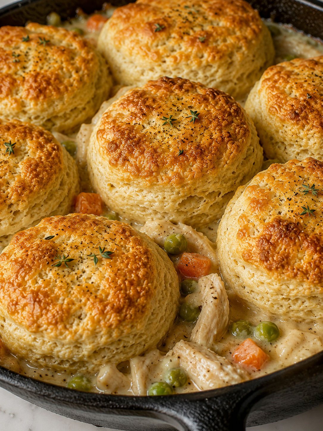 Unforgettable Chicken Pot Pie Bake, plated and served