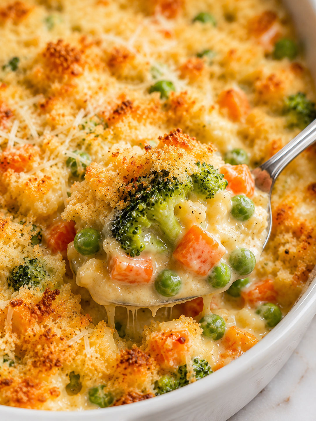 Vegetable Casserole, plated and served