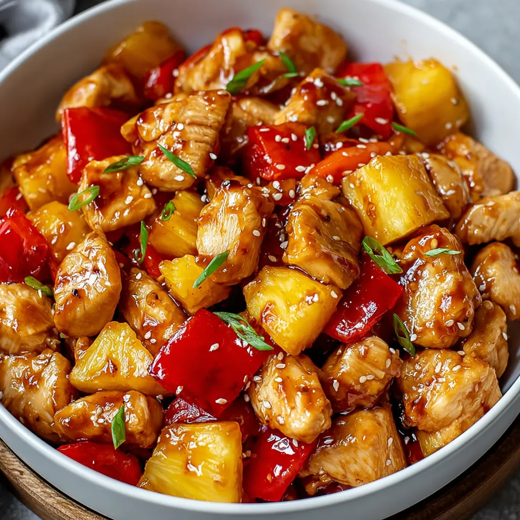 Effortless Air Fryer Pineapple Chicken with Pineapple and BBQ Glaze