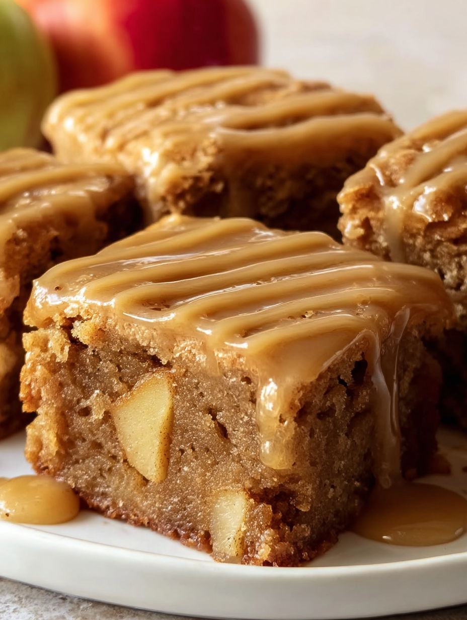Apple Brownies Topped with Maple Glaze for Dessert