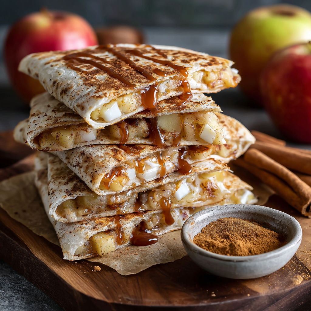 Apple Cinnamon Breakfast Quesadillas with Cream Cheese Filling