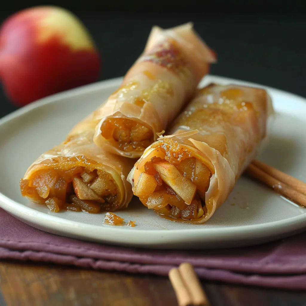 Baked Apple Pie Rice Paper Rolls