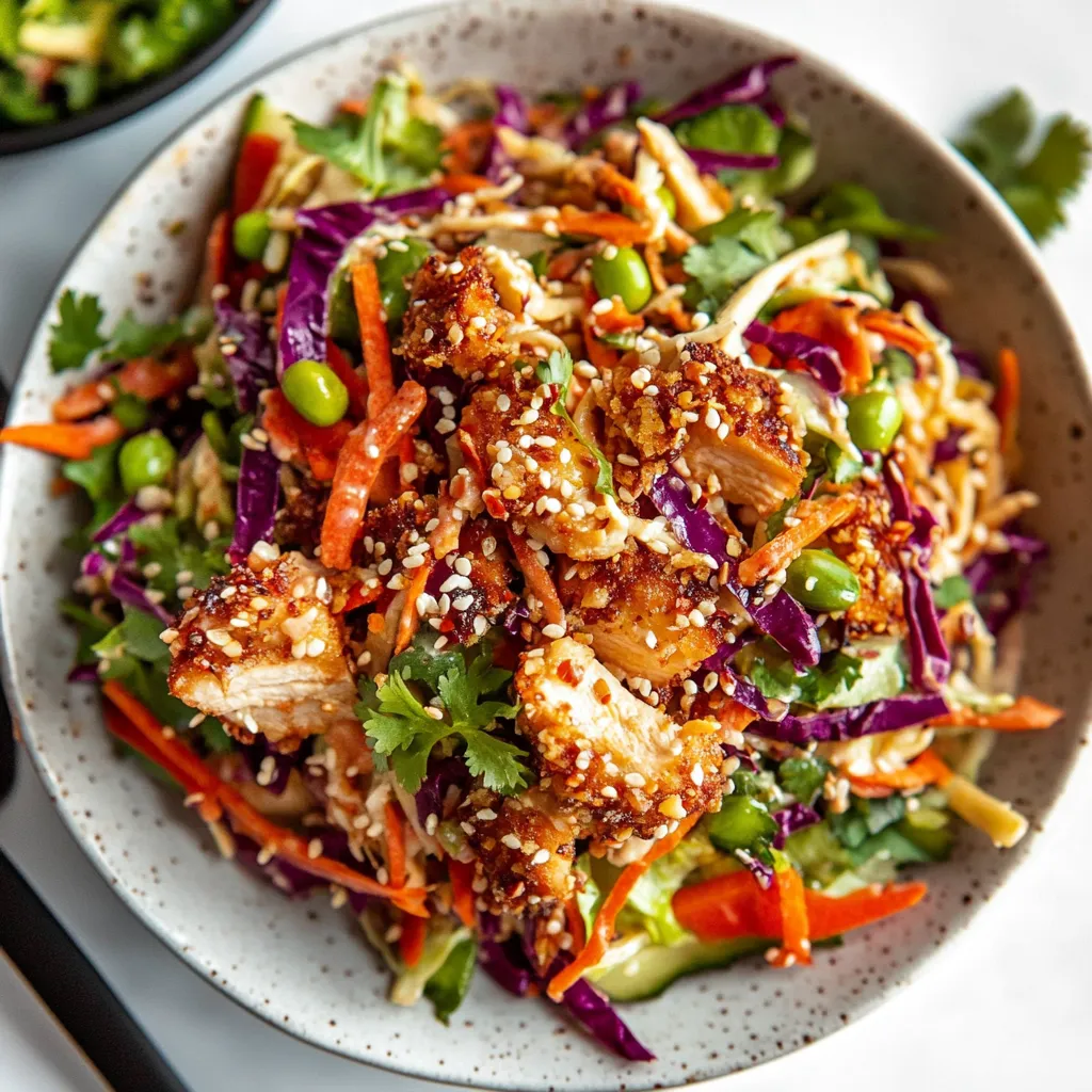 Asian Chicken Crunch Salad with Peanut Dressing