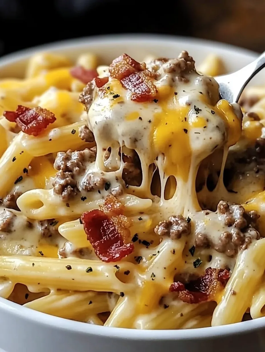 Loaded Bacon Cheeseburger Pasta Dish