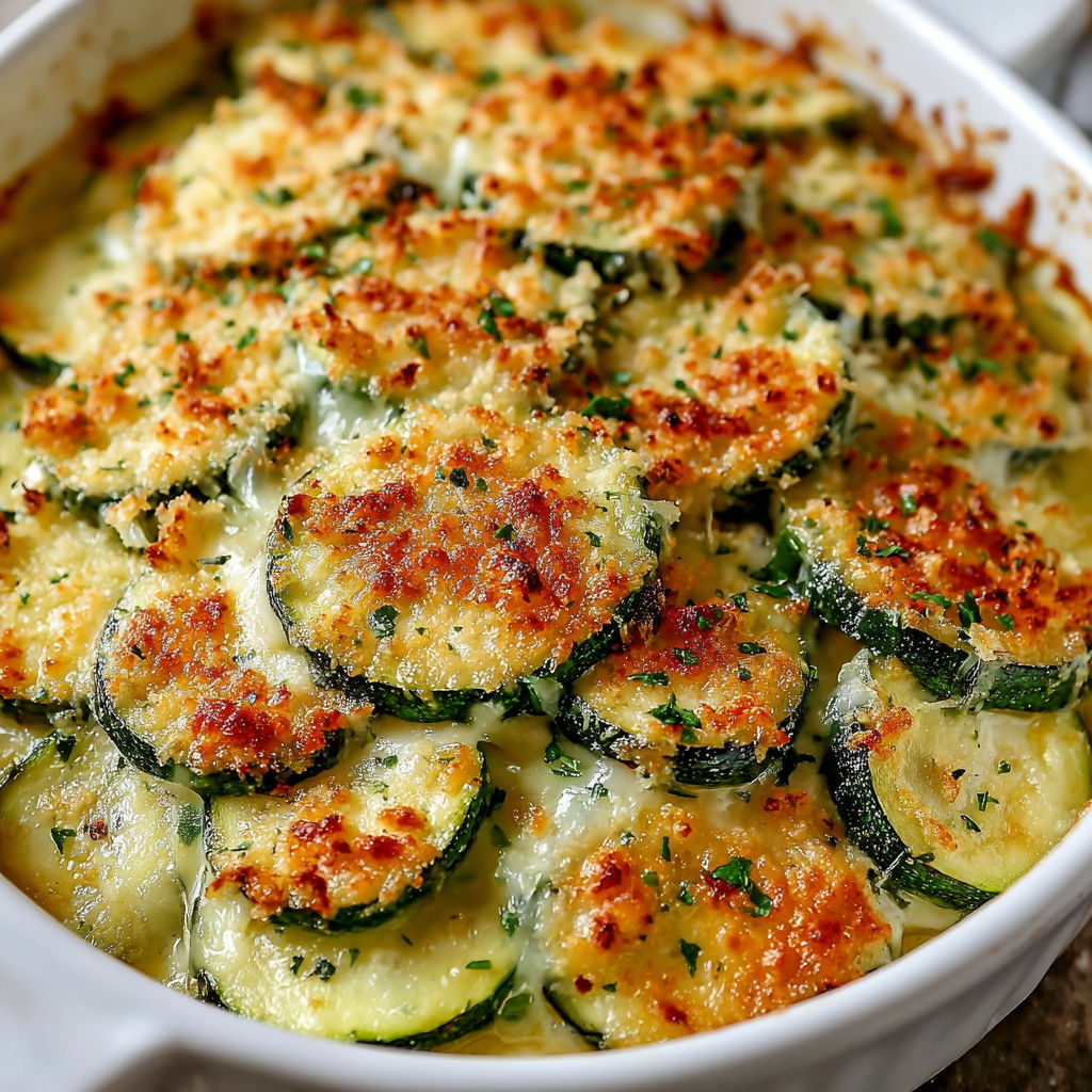 Irresistible Baked Zucchini and Cheese with Crisp Topping