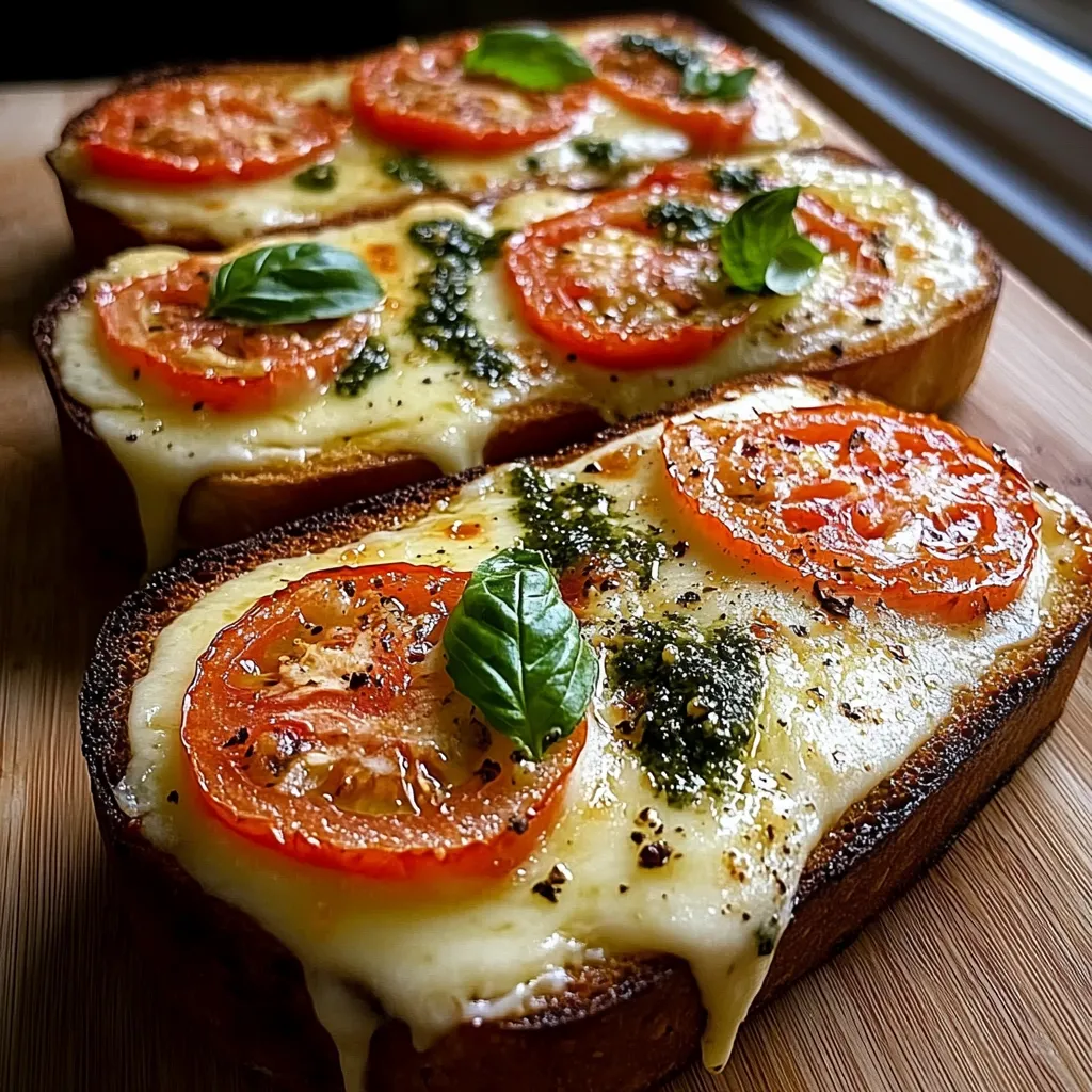 Cheesy Oven Toast with Tomato Basil