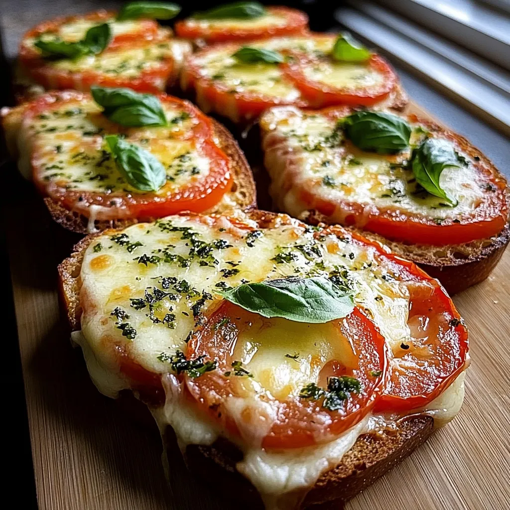 Cheesy Oven Toast with Tomato Basil