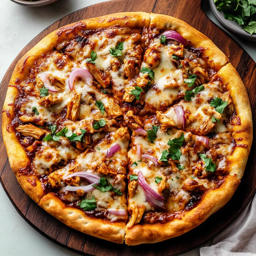 Easy Homemade BBQ Chicken Pizza Recipe with Two Cheeses