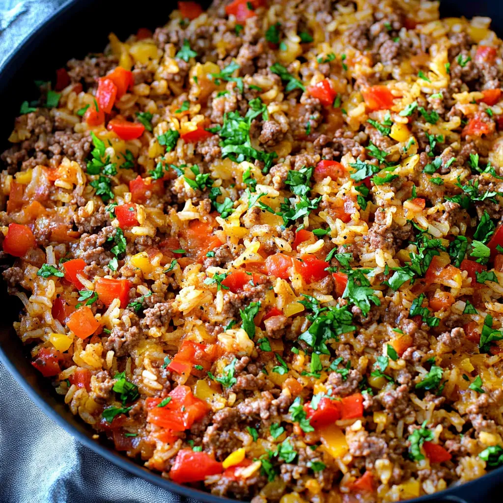 30-Minute Ground Beef and Rice Skillet