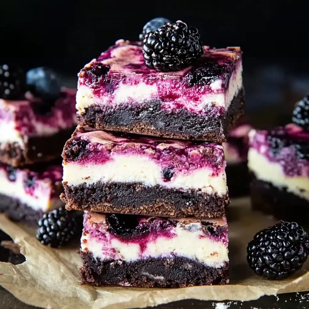 Rich Blackberry Cheesecake Brownies