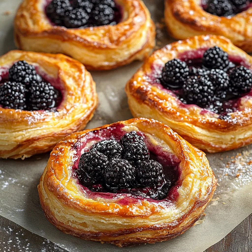 Homemade Blackberry Cream Cheese Danish with Fresh Berries