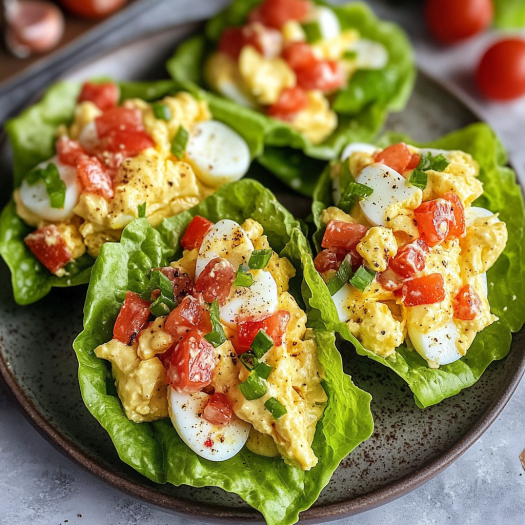 Tasty BLT Egg Salad Wraps with Lettuce