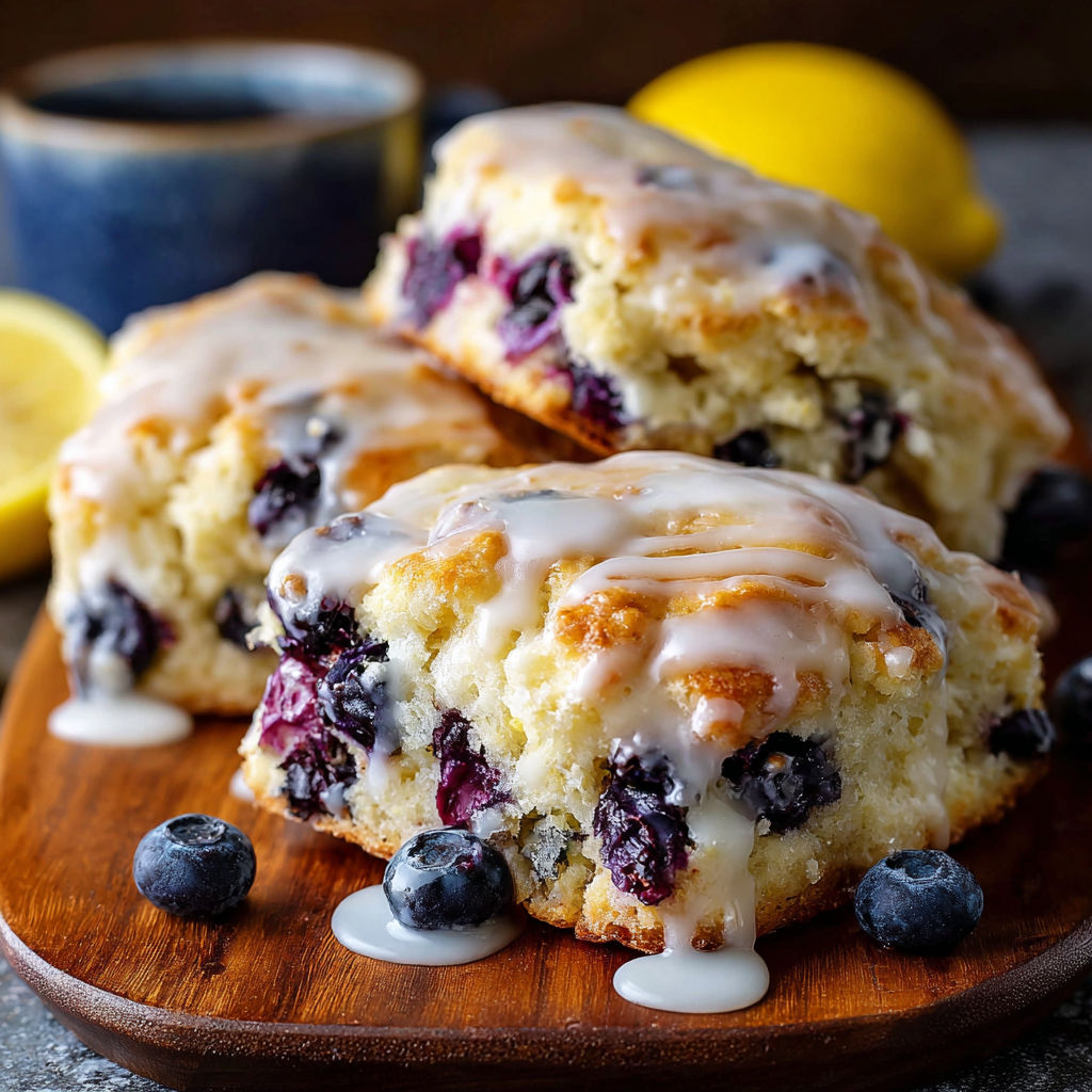 Blueberry Butter Swim Biscuits with Lemon Glaze by Mia Martinez