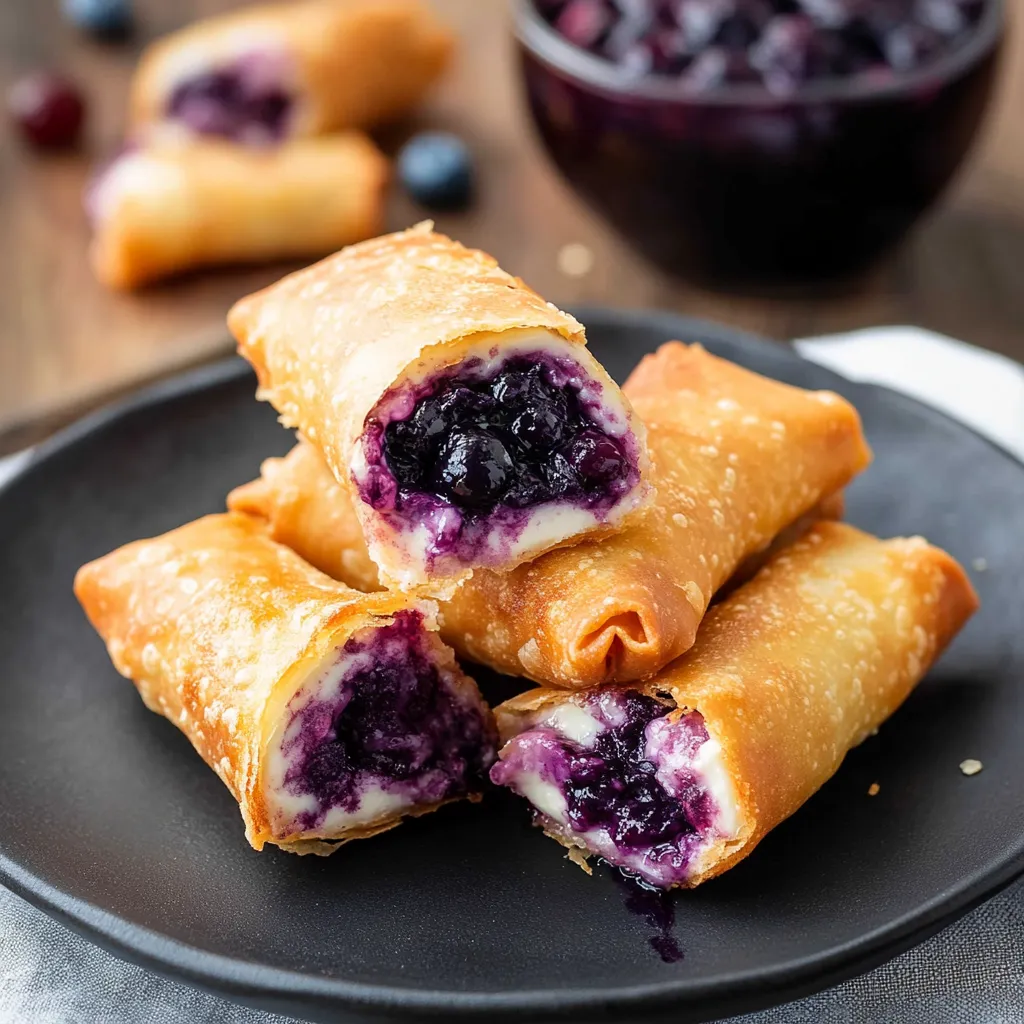 Blueberry Cheesecake Egg Rolls