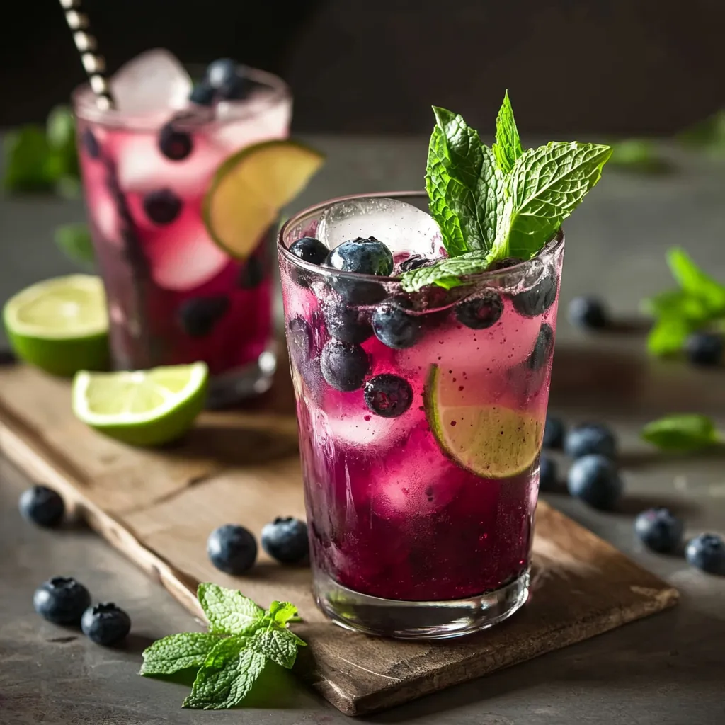 Refreshing Blueberry Mojito Mocktail