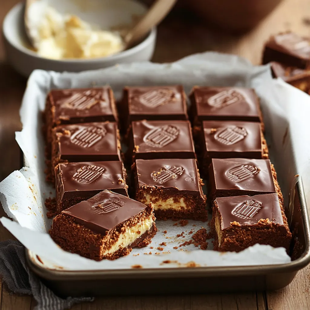 Decadent No-Bake Bourbon Biscuit Tray Bake with Chocolate Topping