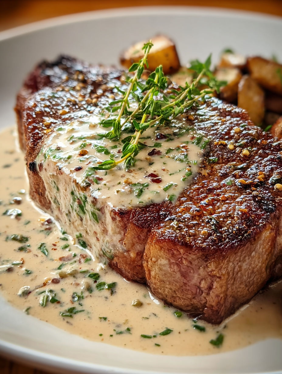 Bourbon Steak with Haunted Garlic Cream Sauce for a Flavorful Meal