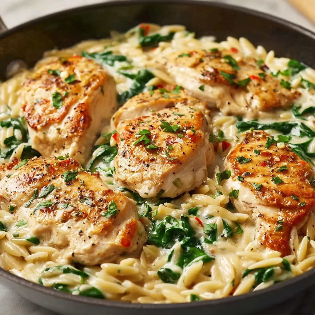 Irresistible One-Pan Boursin Orzo Chicken