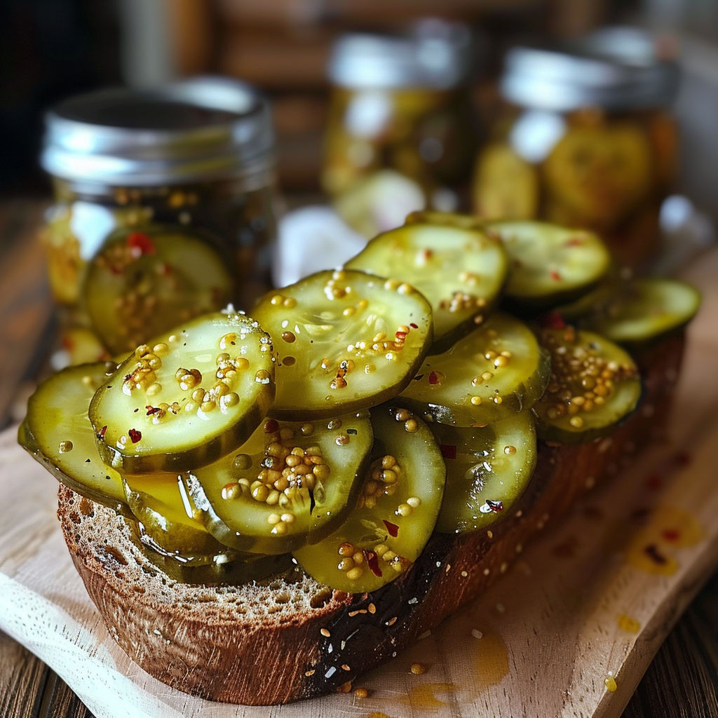 Tangy Bread and Butter Pickles with Crunchy Cucumbers