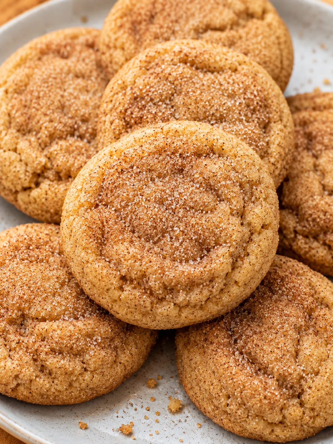 Stacked brown sugar cinnamon butter cookies with sugared tops