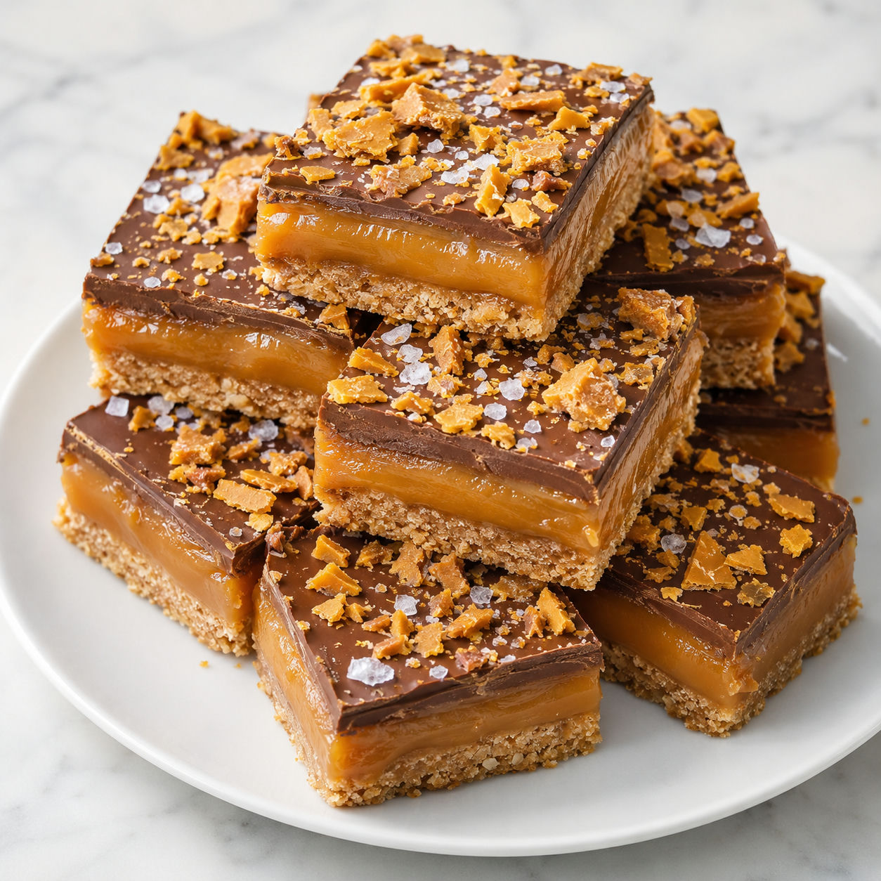 Butterfinger caramel crunch bars with chocolate topping and candy pieces
