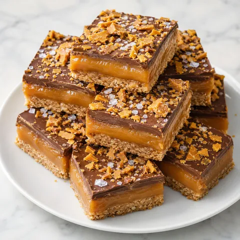 Butterfinger caramel crunch bars with chocolate topping and candy pieces