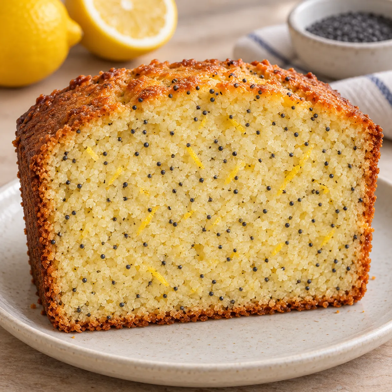 Butter loaf with lemon and poppy seeds