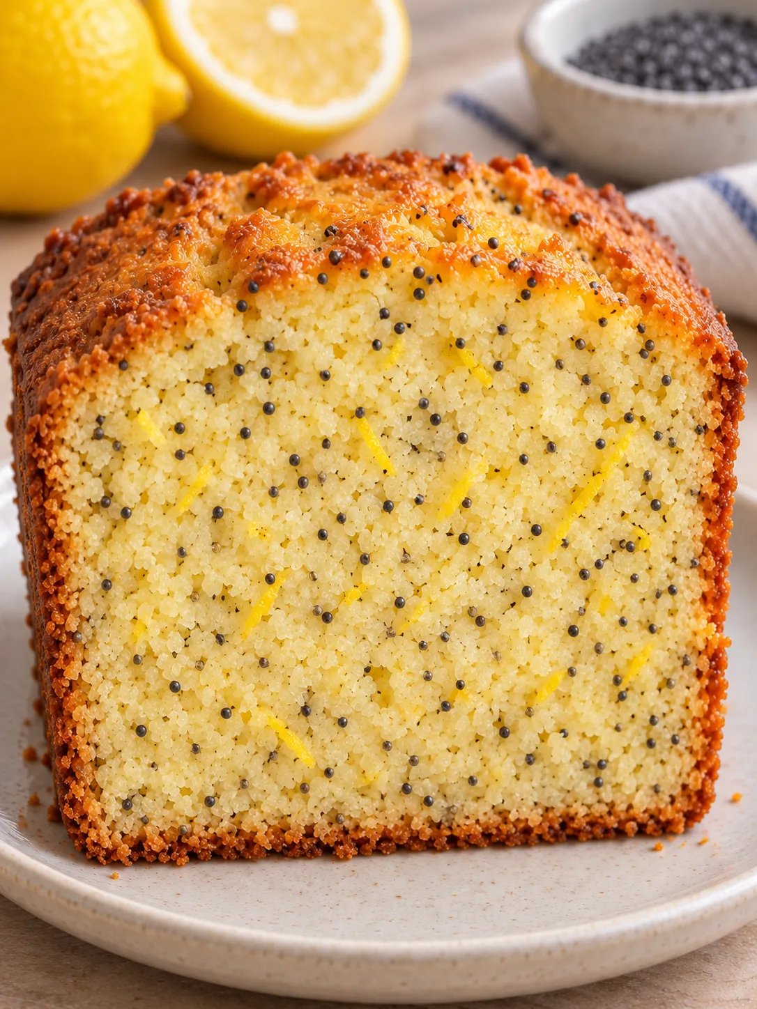 Butter loaf with lemon and poppy seeds