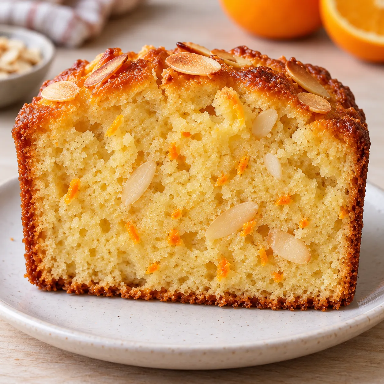 Butter loaf with orange and almonds
