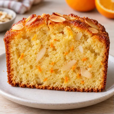 Butter loaf with orange and almonds