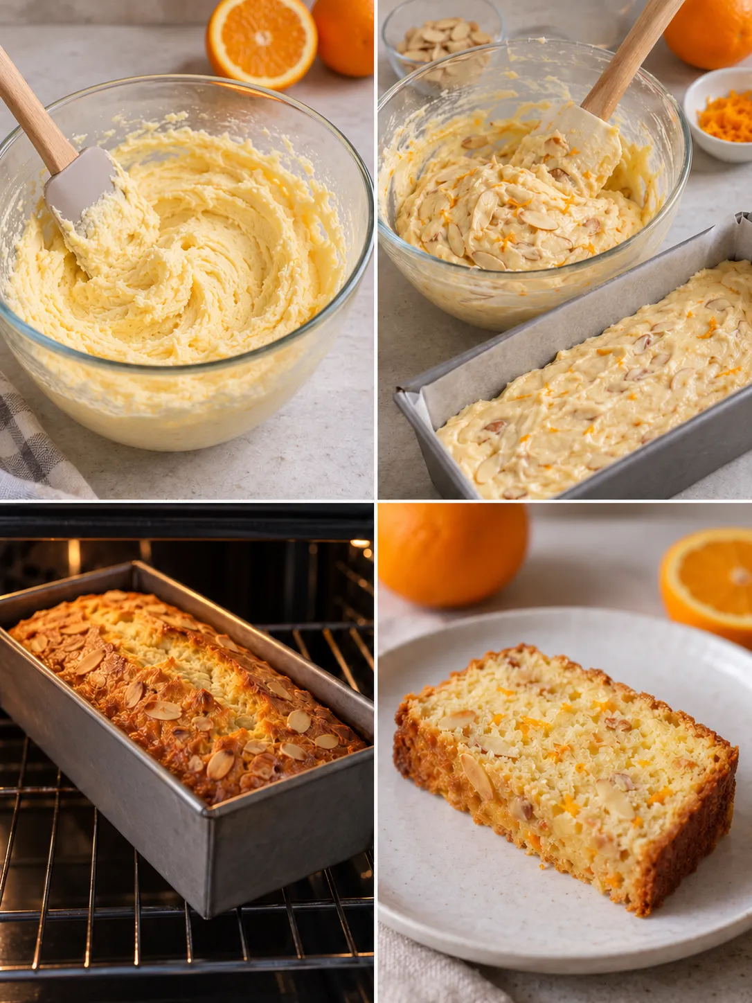 Butter loaf with orange and almonds