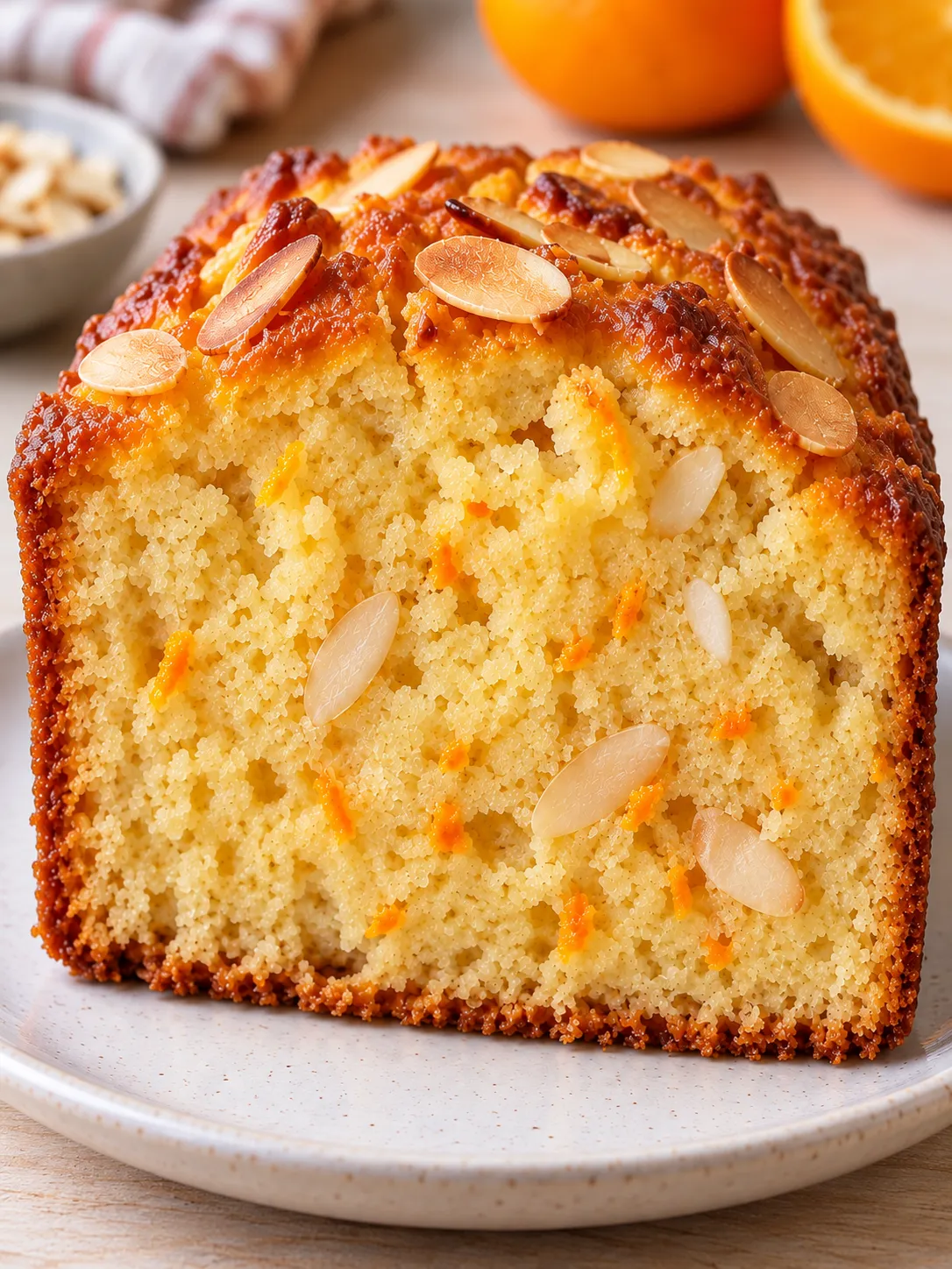 Butter loaf with orange and almonds