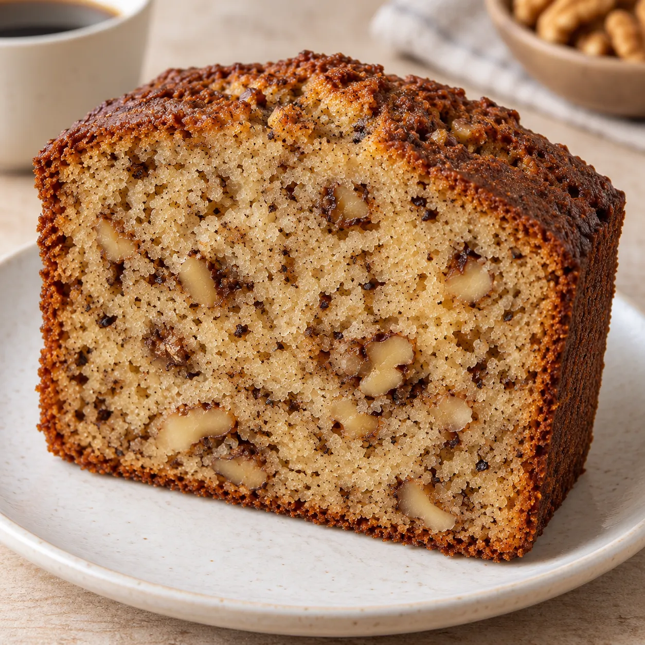 Butter loaf with coffee and walnuts