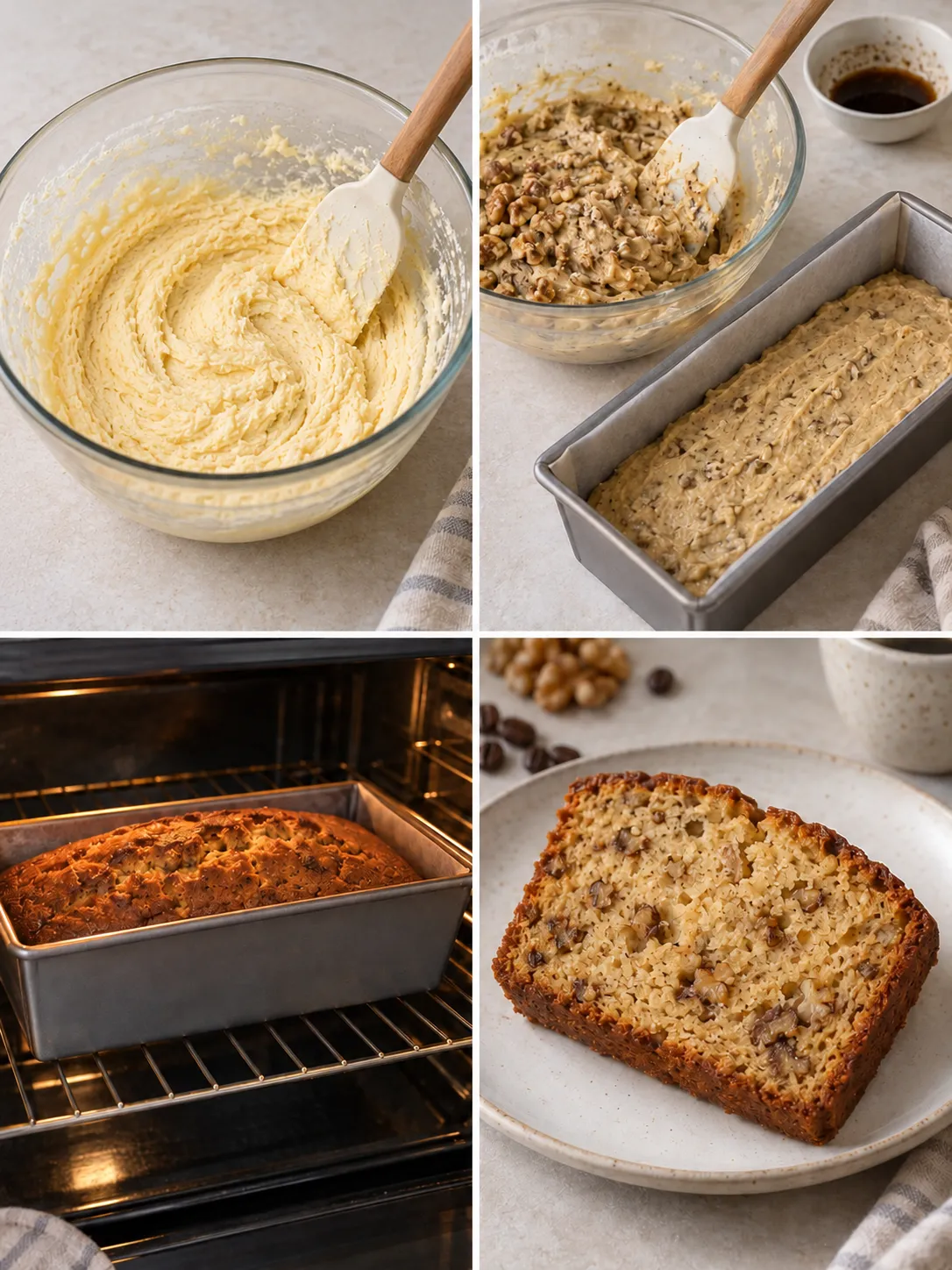 Butter loaf with coffee and walnuts