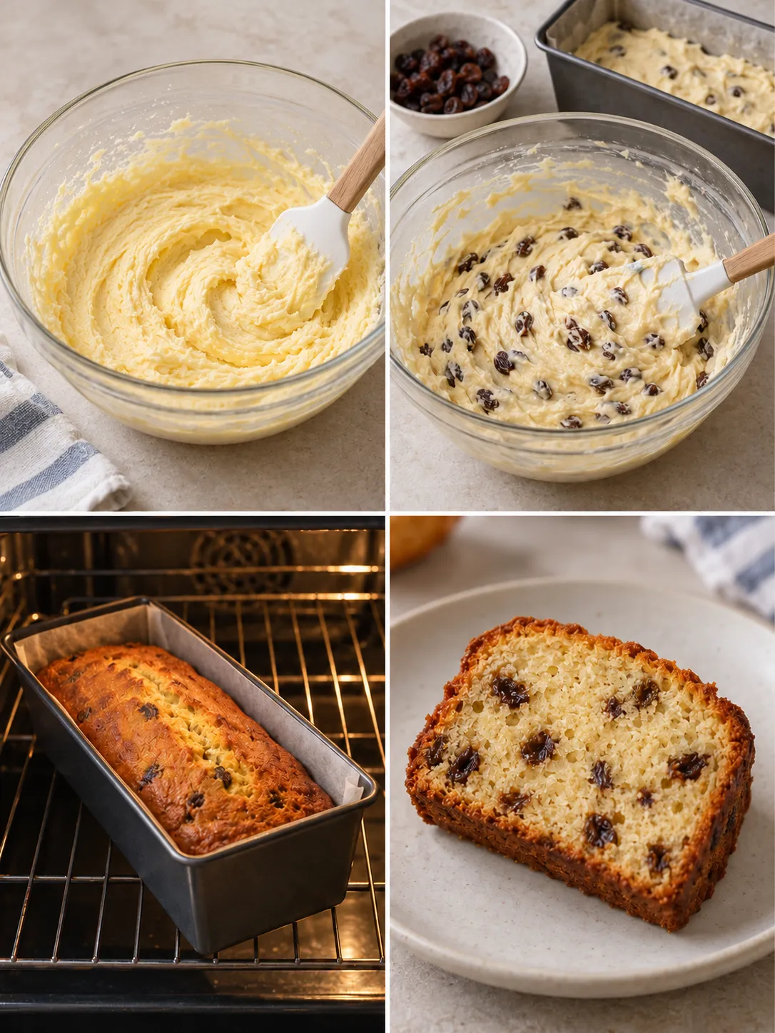 Butter loaf with vanilla and raisins