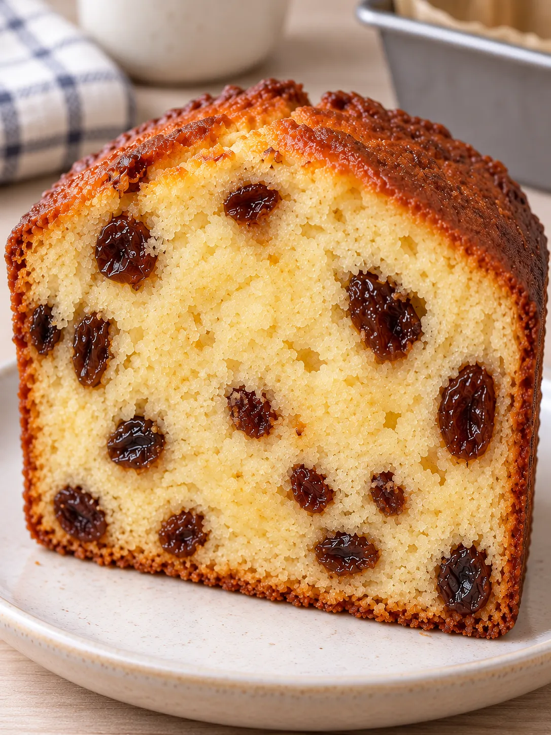 Butter loaf with vanilla and raisins